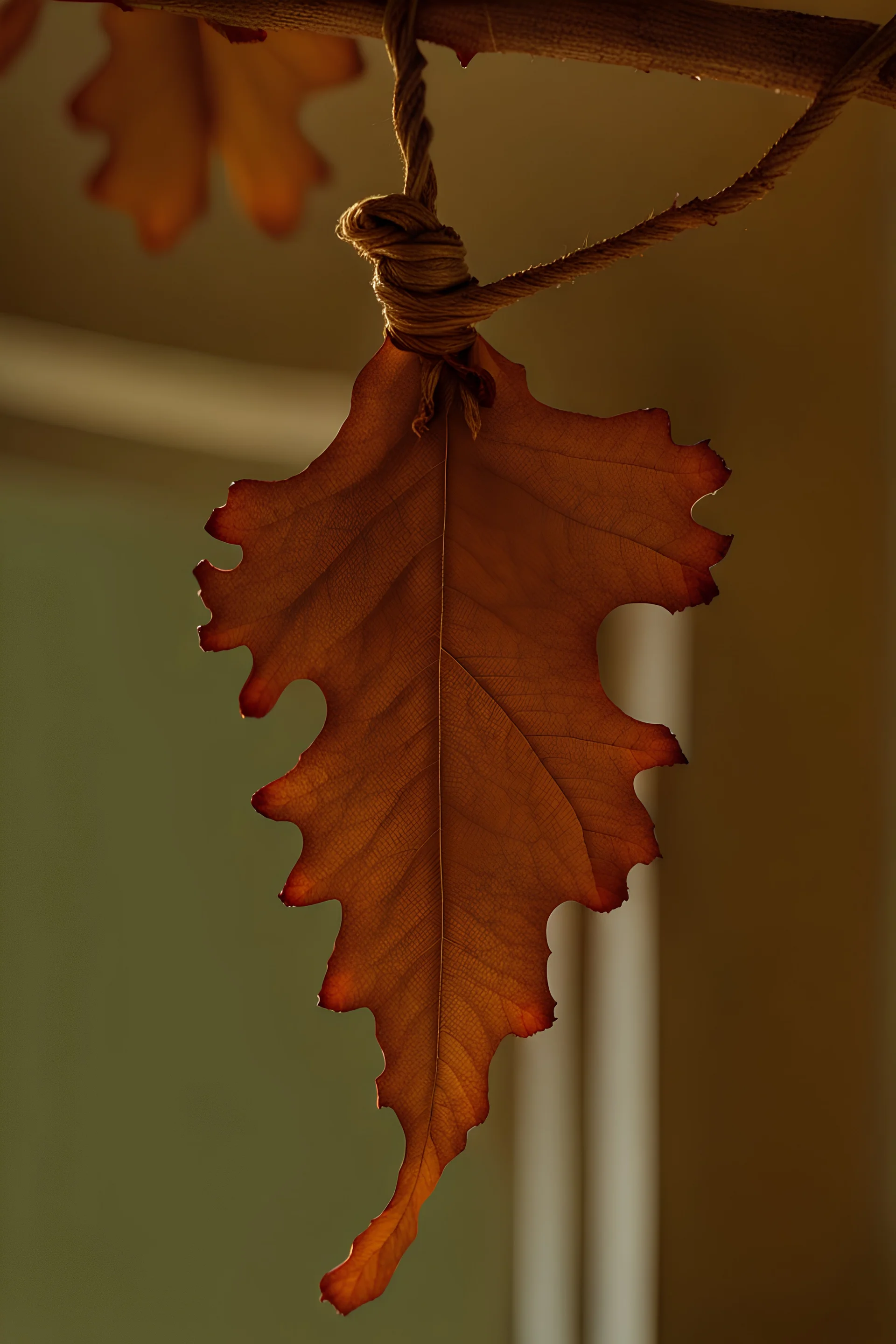 orthodox church branch of dried out oak leaves tied with a knot