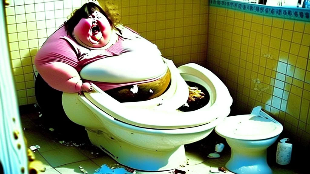 fat lady broken toilet