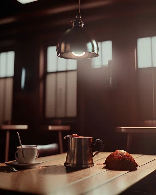 Cafetería, Tarantino style, realistic photo, concept art, smooth, unreal engine 5, god lights, ray tracing, RTX, lumen lighting, ultra detail, volumetric lighting, 3d.