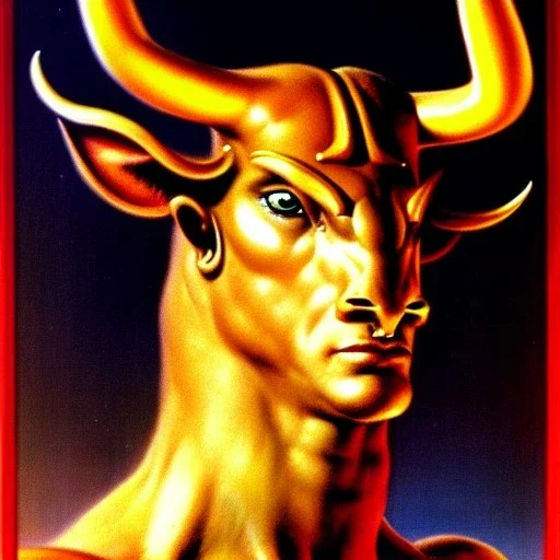 portrait of a Minotaur Boris Vallejo Style