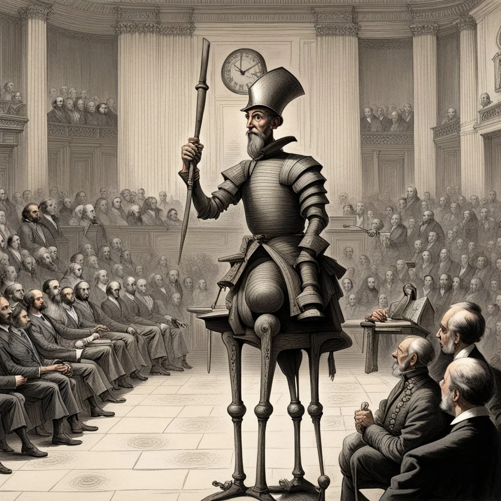 Don Quixote speaks to a joint session of the US Congress.