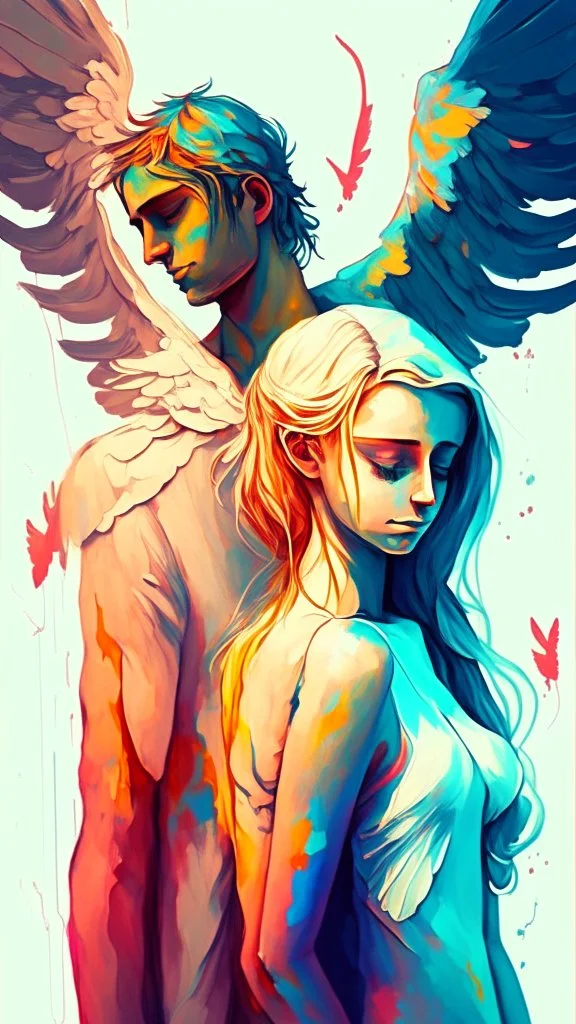 A angel couple more detail more colorful fix the mistakes included body change the clothes