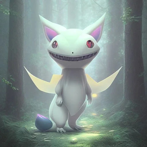 Cute Mysterious Pokémon,Ambiance dramatique, hyperrealisme, 8k, high quality, great details, within portrait, illustration, ghost form