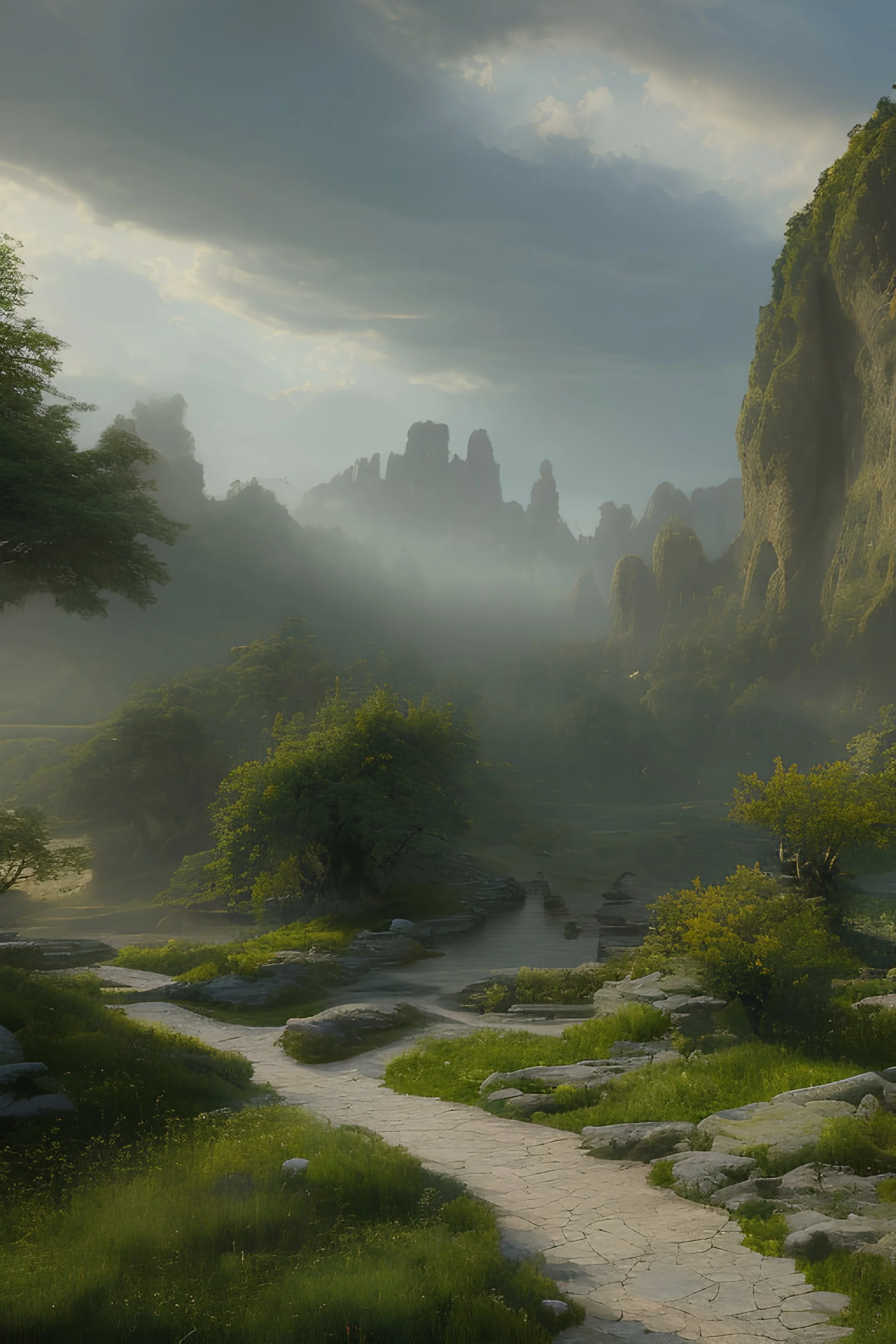 imagine scene set in a fantasy world, hidden valley shrouded in mist, where ancient stone arches stand as gateways to other realms, and luminous flora blooms with magical properties --ar 16:9 --v 5 A handsome young man with dark hair, dressed in a black wedding tuxedo, a drawing in the style of a Manhwa, beautiful eyes, lonely, beautiful face, manga