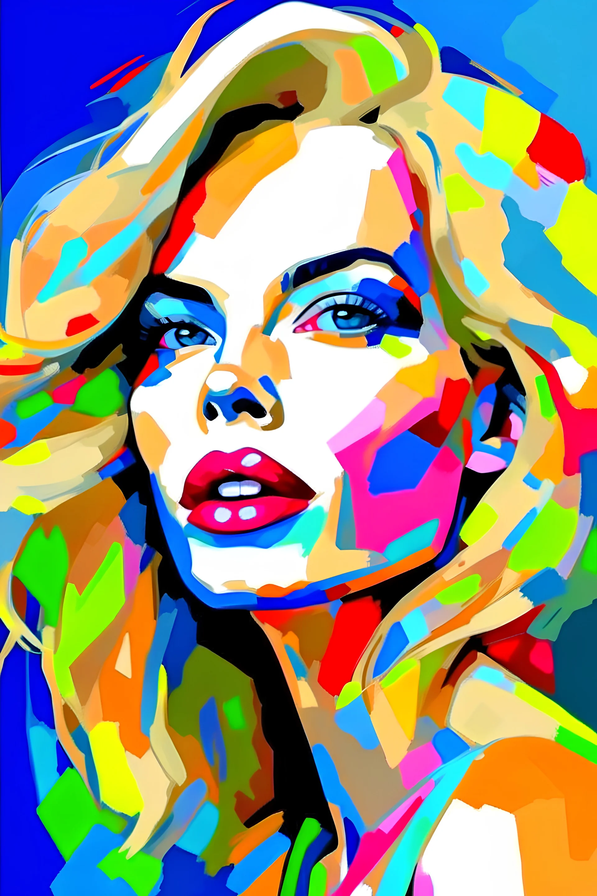 create an abstract picture of life narratives of a model who is blonde age 28 attractive