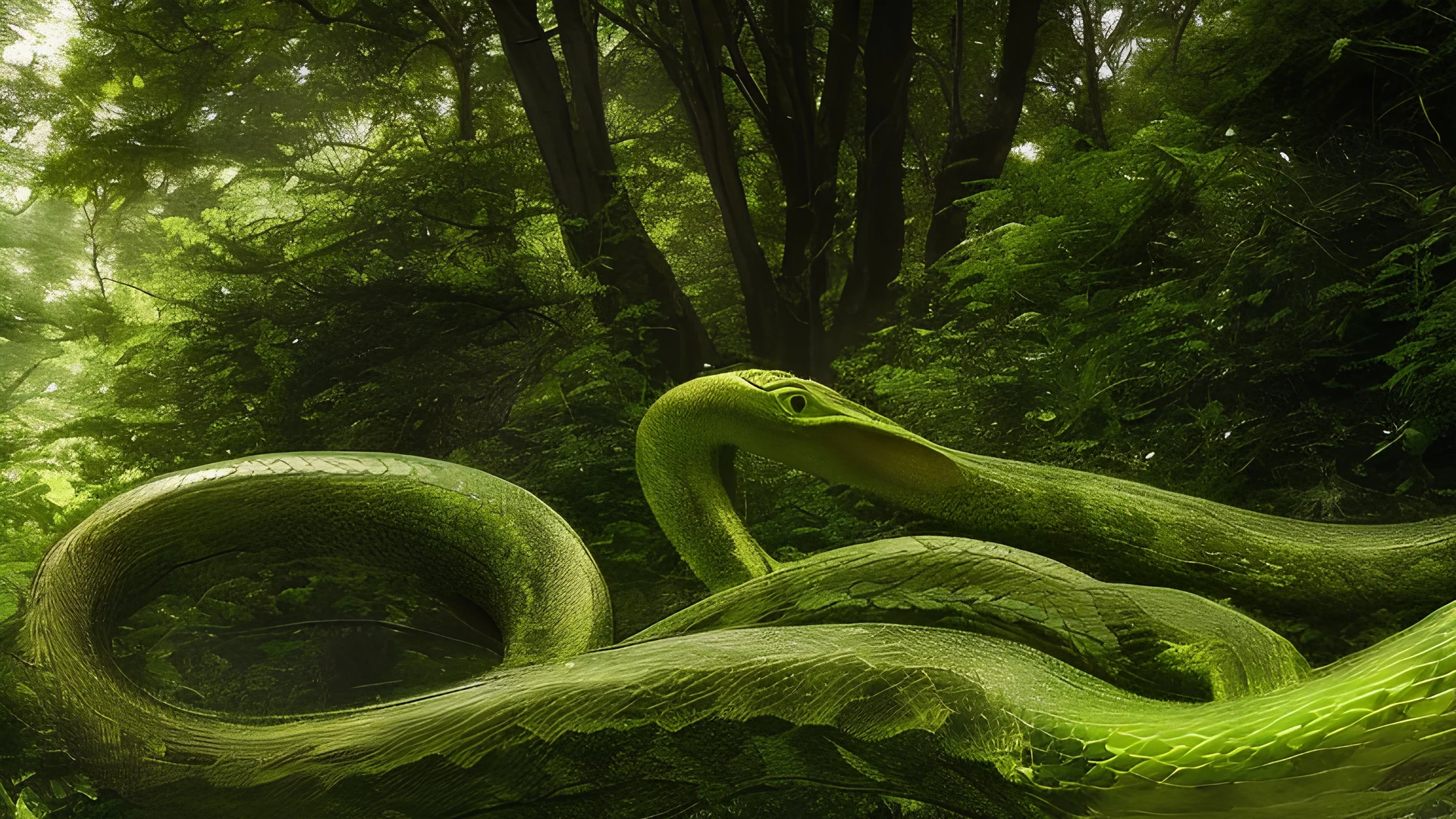 Serpent in the Garden, cosmic, nebula, HD 4K, sharp detail, photo-realistic, octane rendering, award winning photography, cinematic lighting