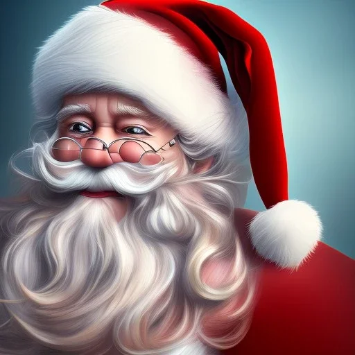 Down syndrome Santa Clause, portrait, detailed, 8k resolution, warm light