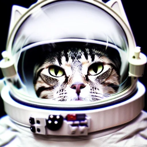 Cat portrait in space suit