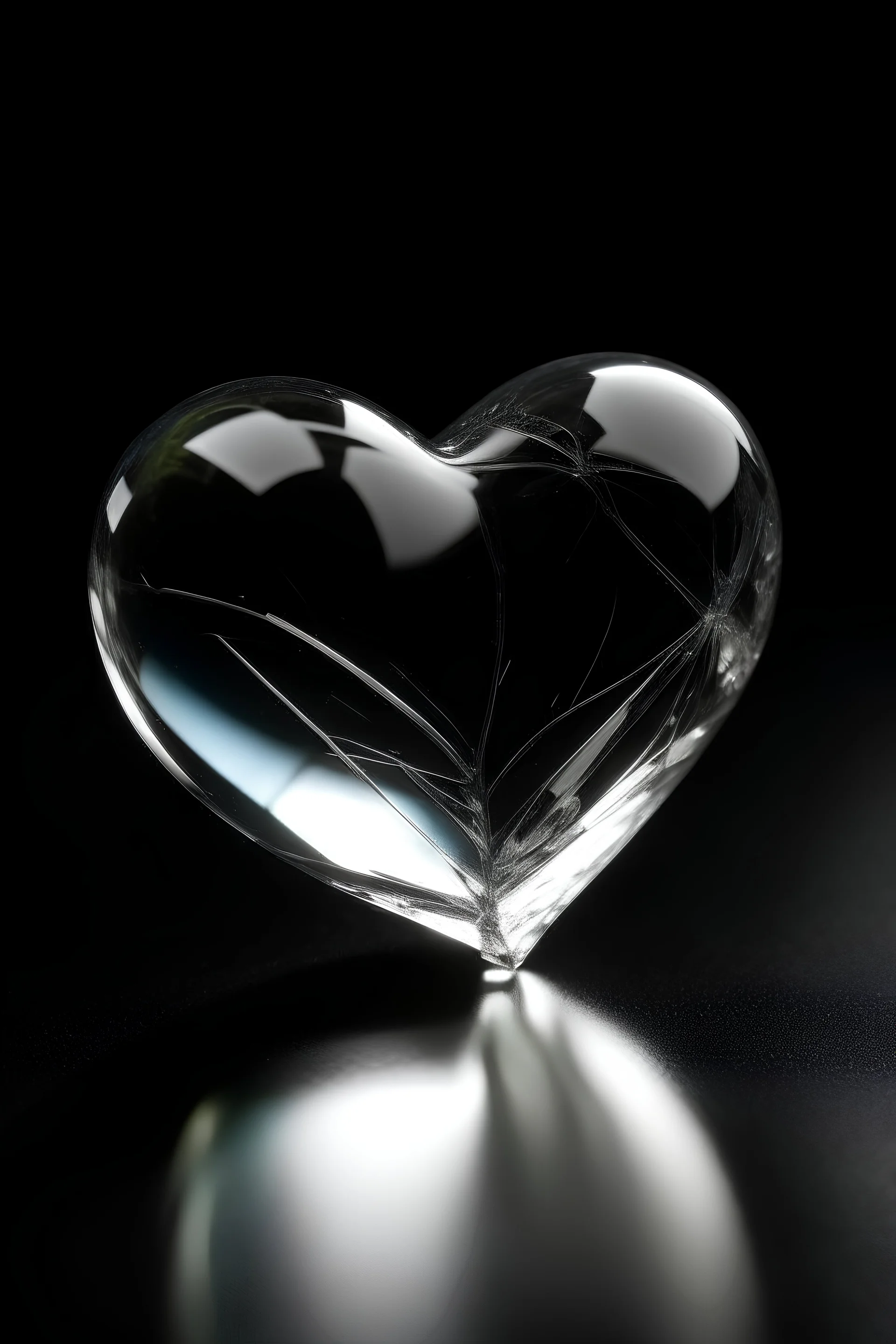 glass heart with nothing in it