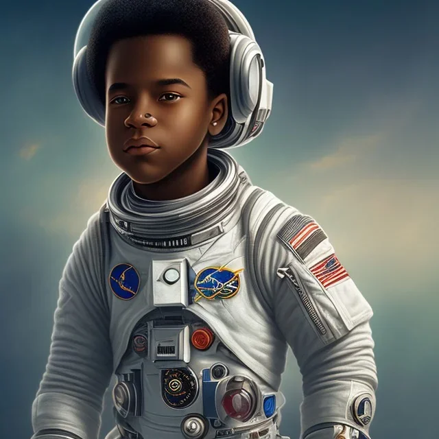 African American boy space explorer