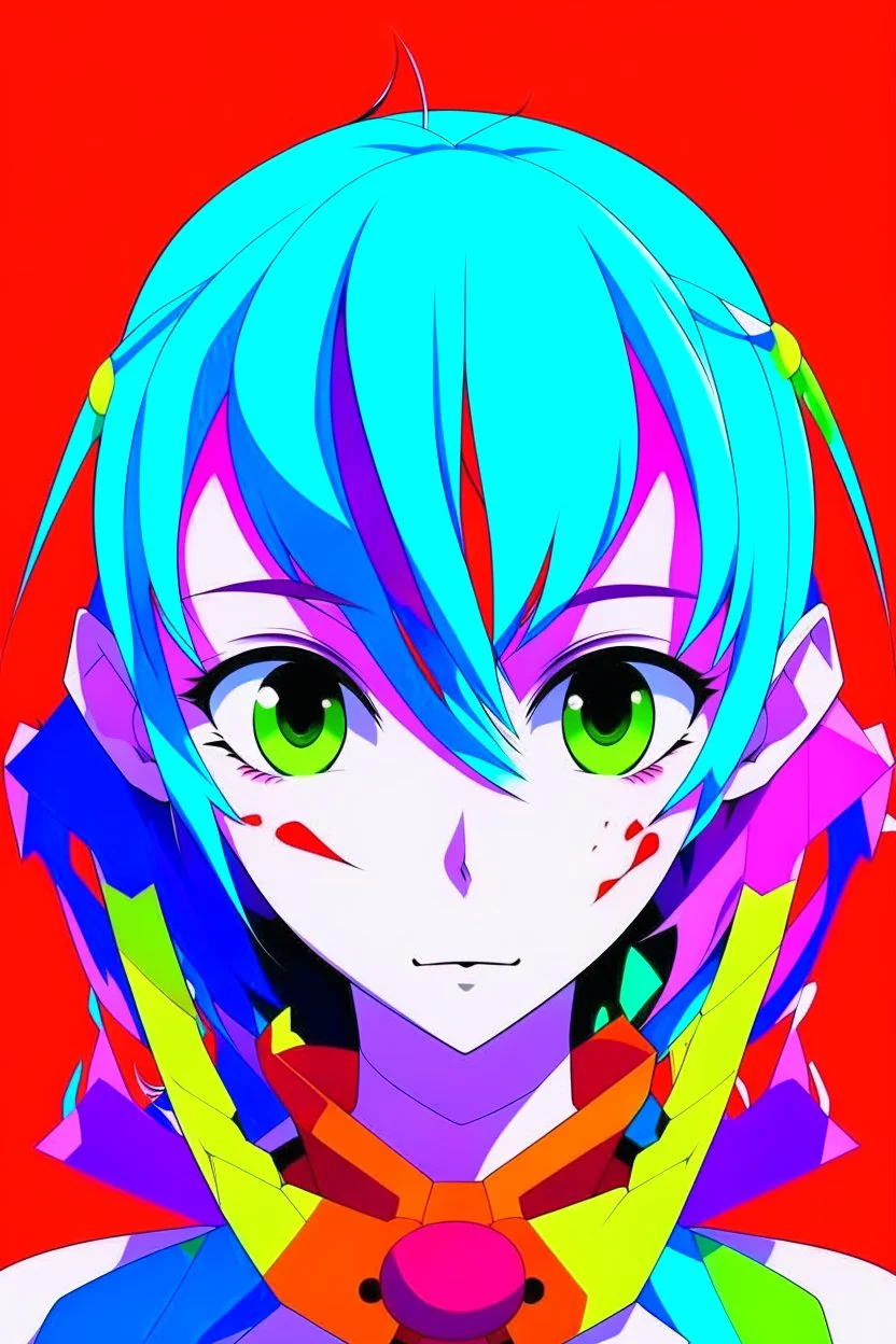 rei evangelion kawaii colorful