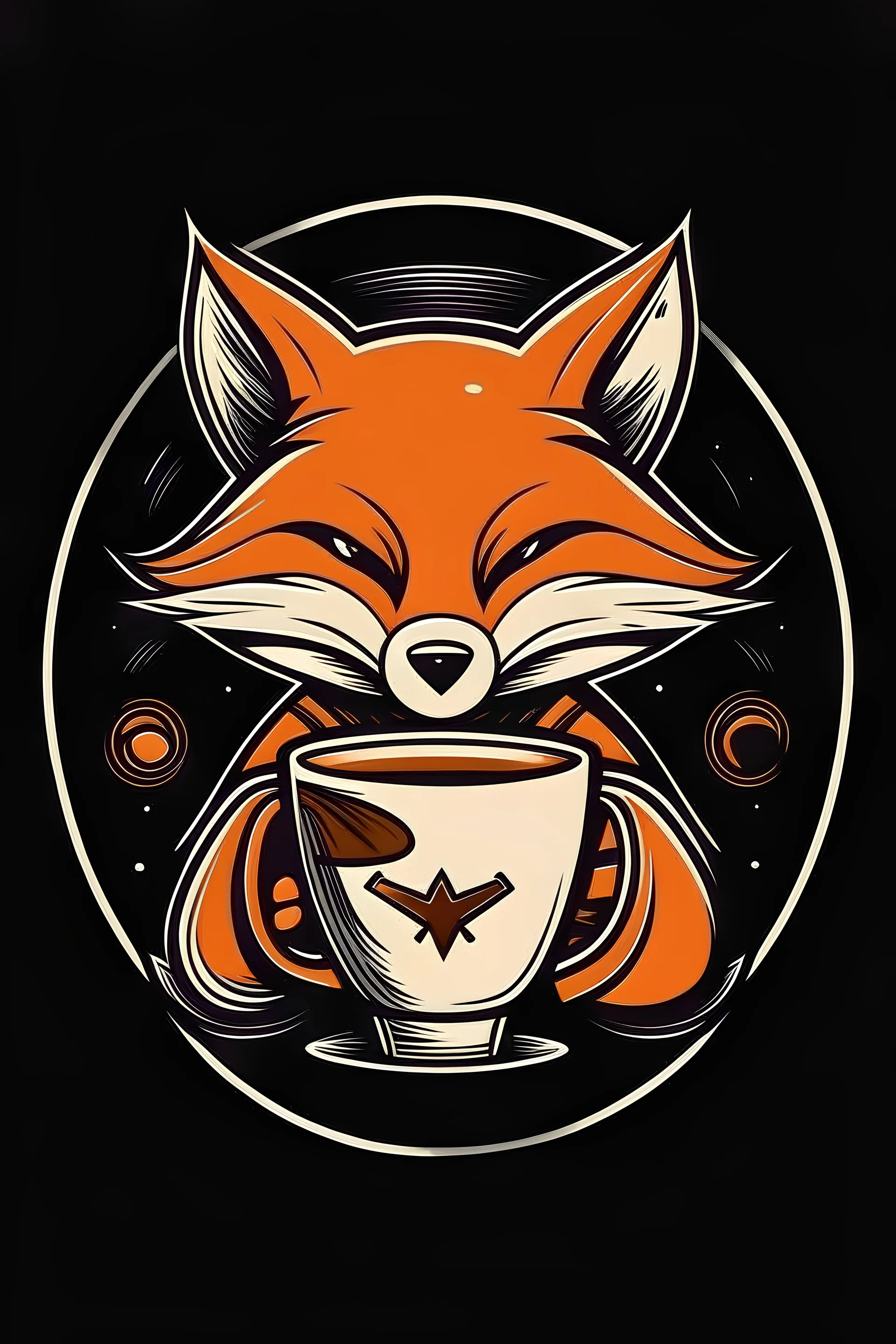 Coffeeshop Logo of a fox holding coffee