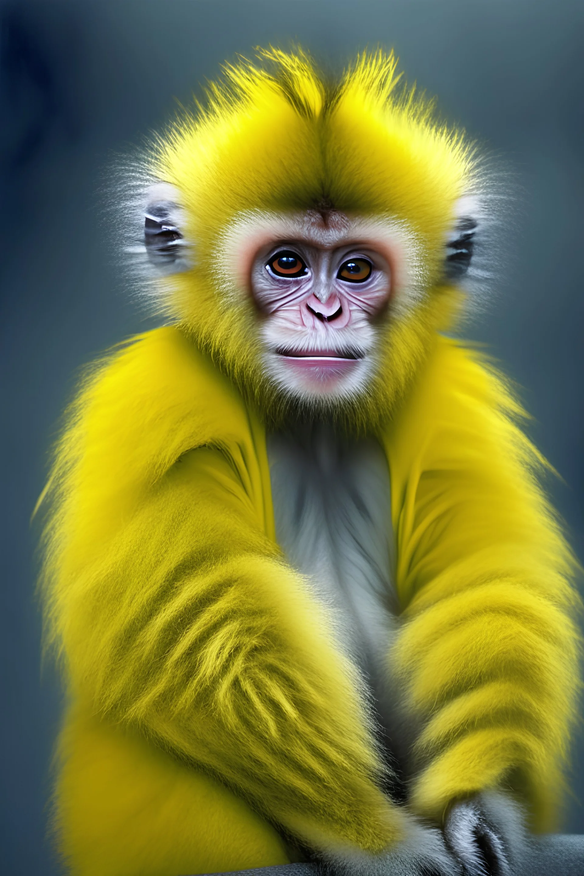 monkey with yellow fur