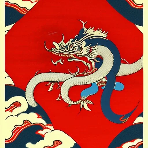 Ukiyo-e japanese flag