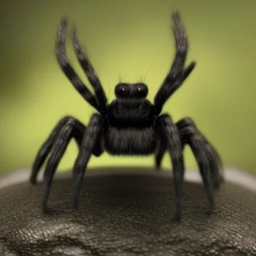 This spider is the size of a small horse, with eight long, slender legs tipped with sharp, venomous claws. Its body is covered in shimmering black fur, and its eyes glow a bright, otherworldly green. It has a pair of venomous fangs that can be extended from its mouth, and it can spin webs of magical energy to ensnare its prey. This spider is intelligent and cunning, and it is feared by all who encounter it in the realm of fantasy.