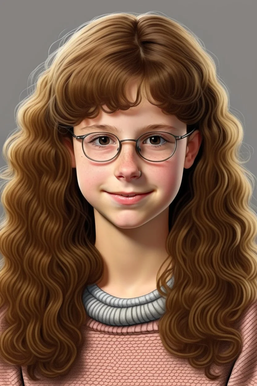 GIRL WITH HUGE 1980S PERMED HAIR, REALISTIC