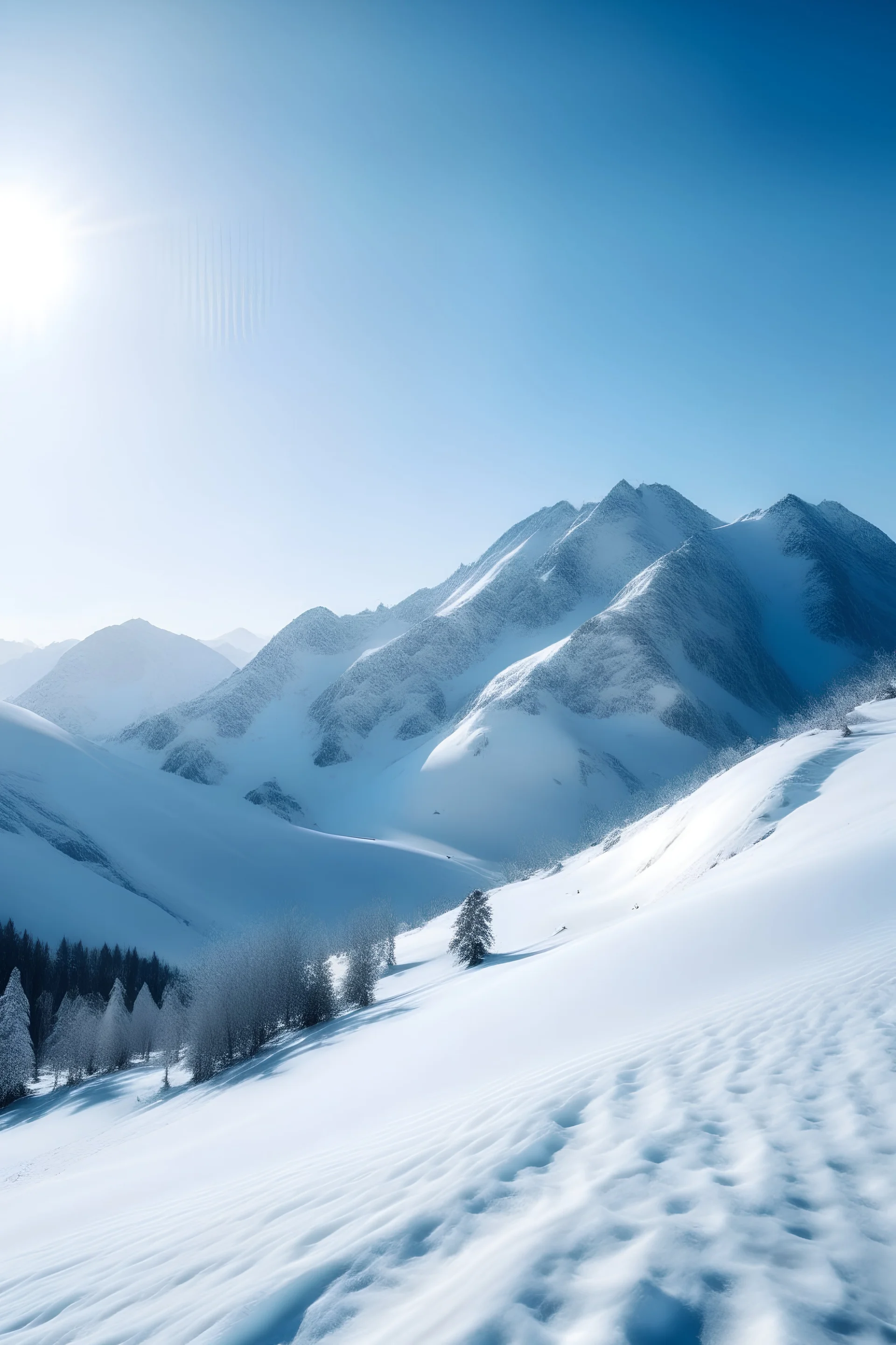 mountain background sking in snow