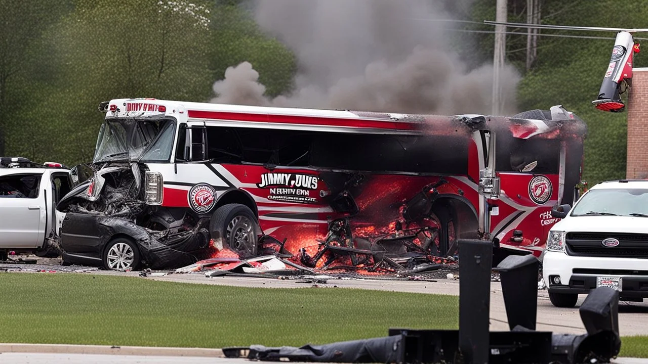 jimmy johns vehicle accident with explosions