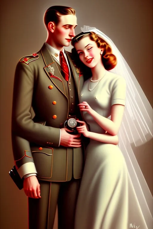 married couple, cute, beautiful, wholesome, 1940s