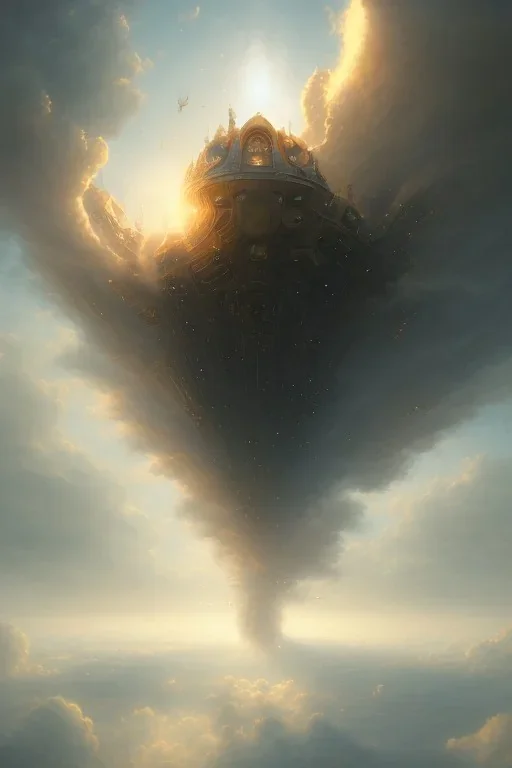 stairway to heaven made of light, sky full of clouds, art by greg rutkowski and peter mohrbacher, featured in artstation, octane render, cinematic, elegant, intricate, ultra detailed, rule of thirds, professional lighting, unreal