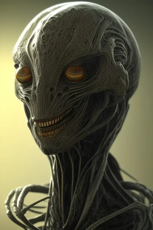 spider alien, head,8 eyes, evil, 8k, finely detailed, photo realistic, HR Giger style