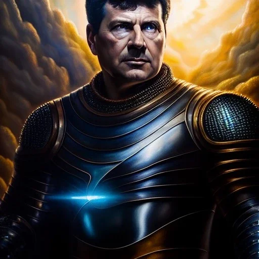 Ultra detailed fullbody Portrait in oil on canvas of Beyonder with armor,intense stare,extremely detailed digital painting, extremely detailed face,crystal clear Big eyes, mystical colors ,perfectly centered image, perfect composition, rim light, beautiful lighting,masterpiece,8k, stunning scene, raytracing, anatomically correct, in the style of robert e howard and Ken Kelley and Ohrai Noriyoshi and Simon Bisley and tomzj1