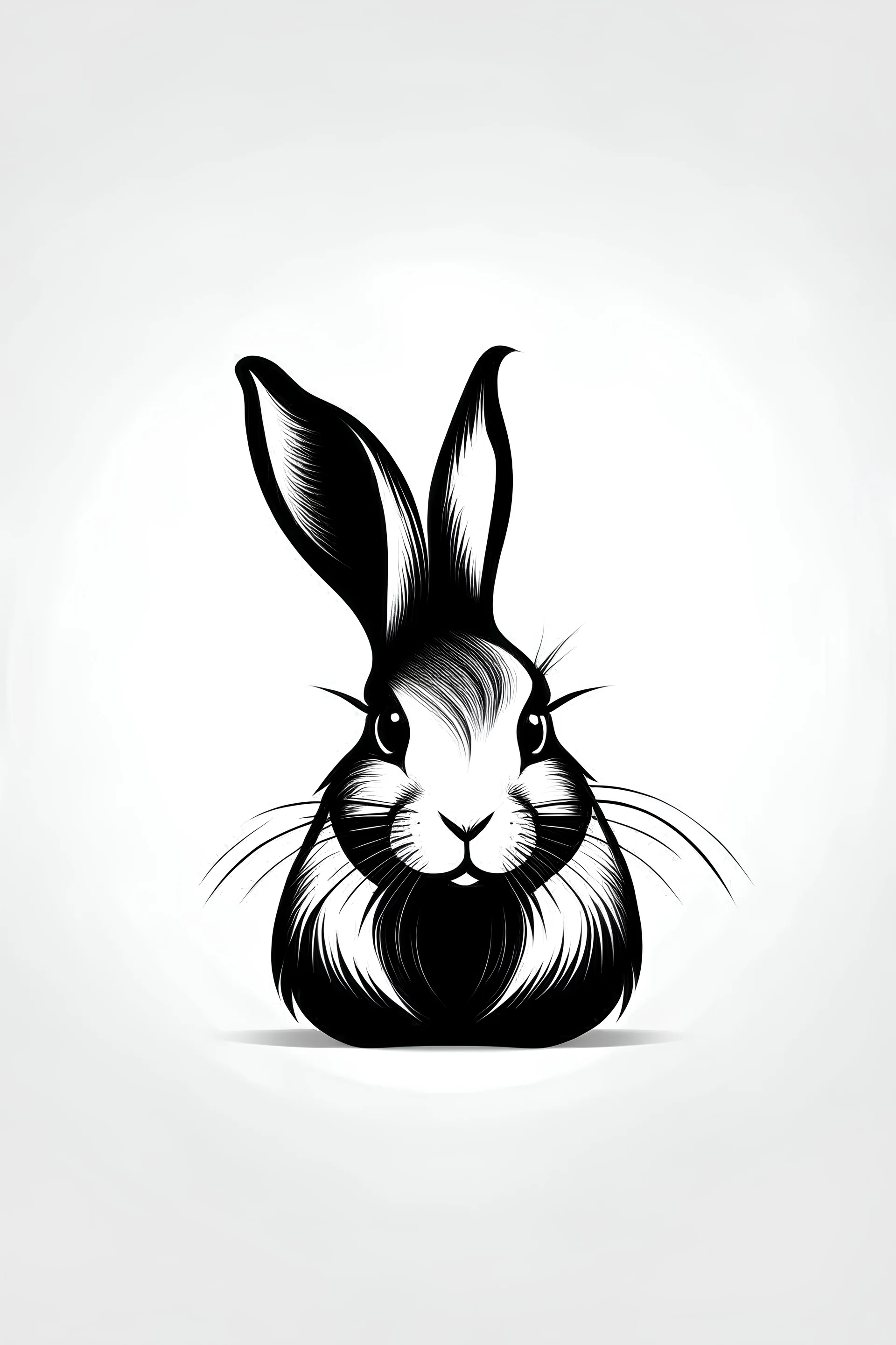 Rabbit logo design, mockup, Motivation, Text, picture, pencil, detailed, high resolution, style Mockup, colored, vector lines, shadow, colored, black and White ar 2: 3