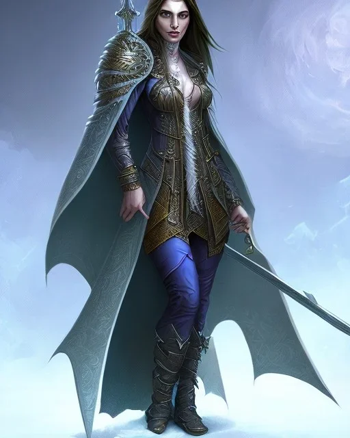 D&D character, female, vampire, druid, nature, galaxy cloak