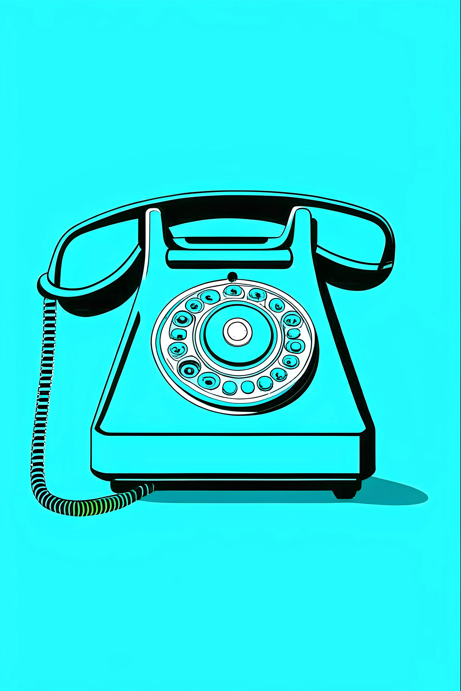 Generate a teal telephone make sure its graphic is sharp