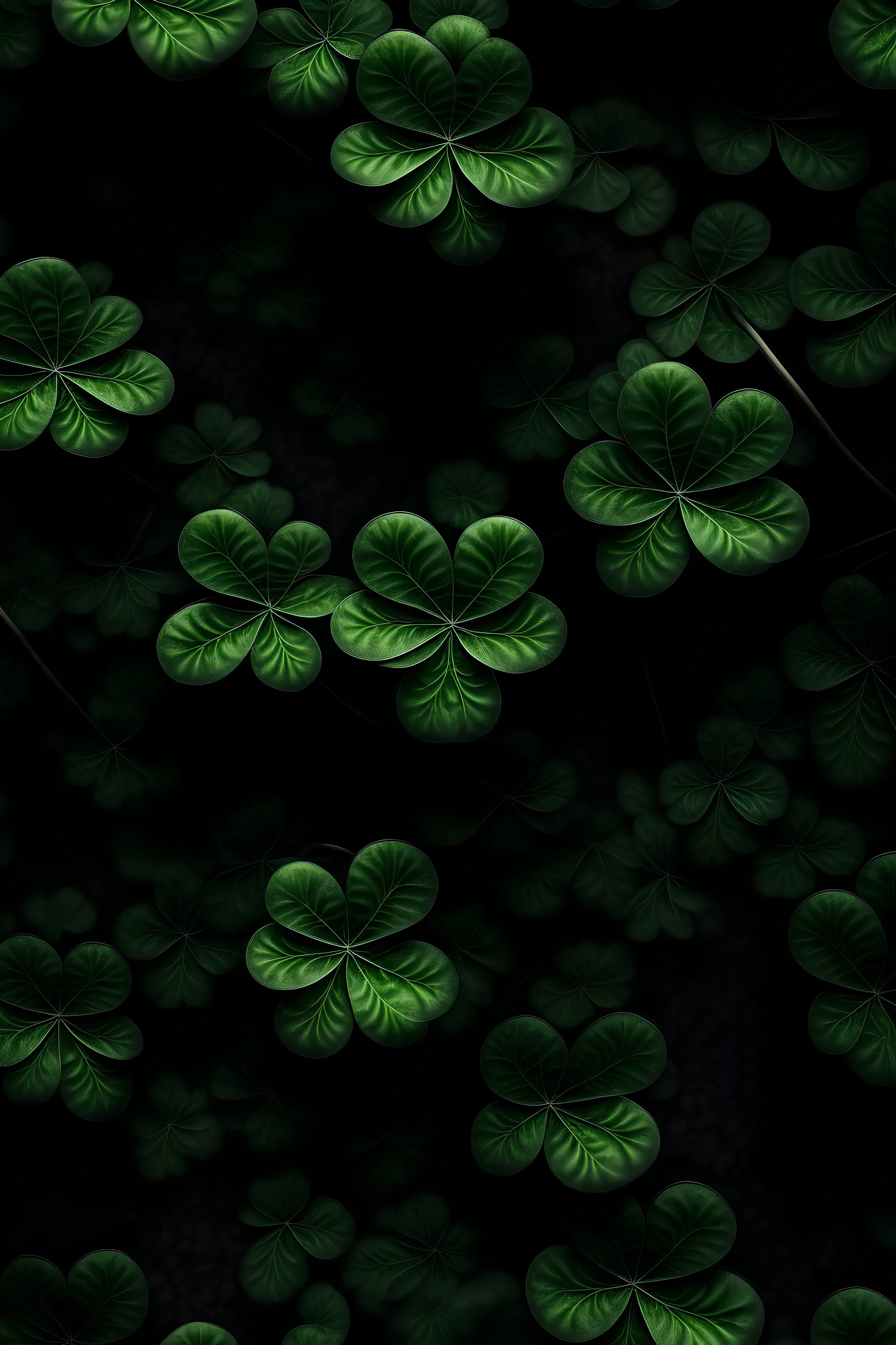 3 clover leaves, dark, occult