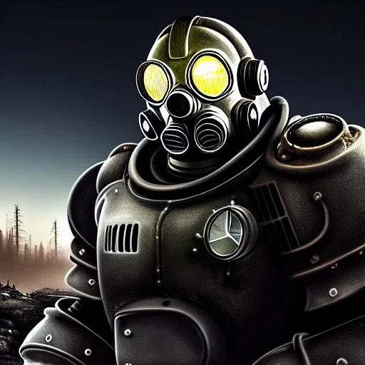 Clear Focus, High resolution, power armor, fallout, atomic-bunker, gasmask, extremely detailed digital painting, extremely detailed face,