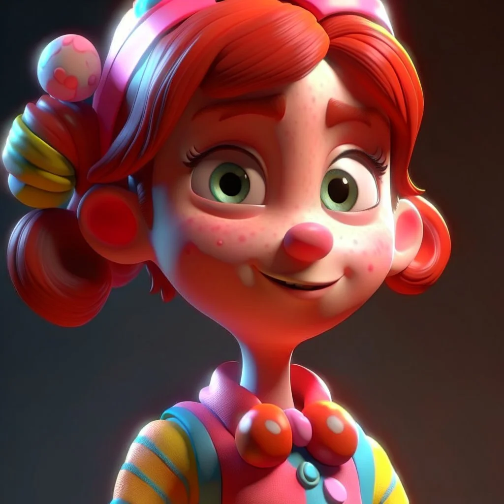 candy girl, stylized 3d. pixar, cartoon