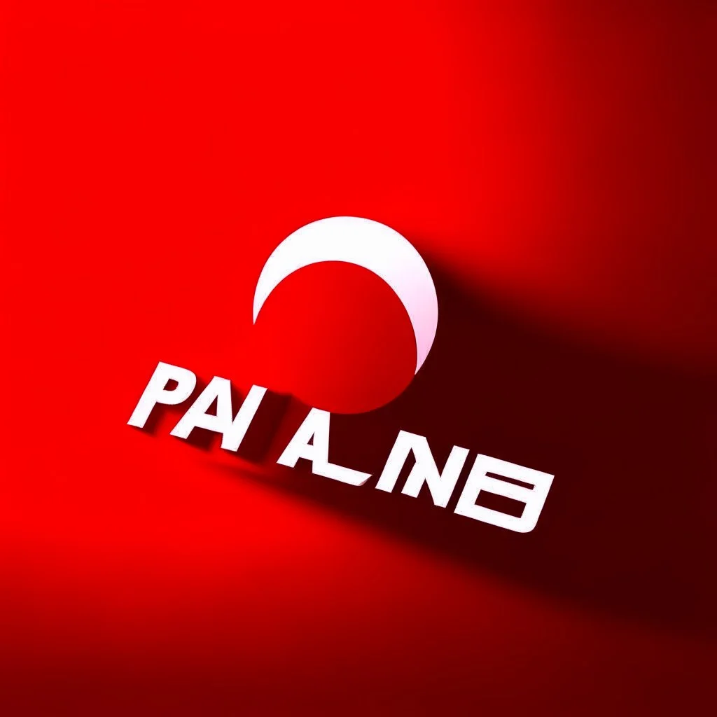 Logo for video channel with the text "Palomo Chanell" minimalist 3D red and white colors"