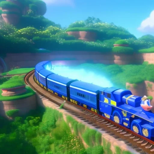 sonic races the train