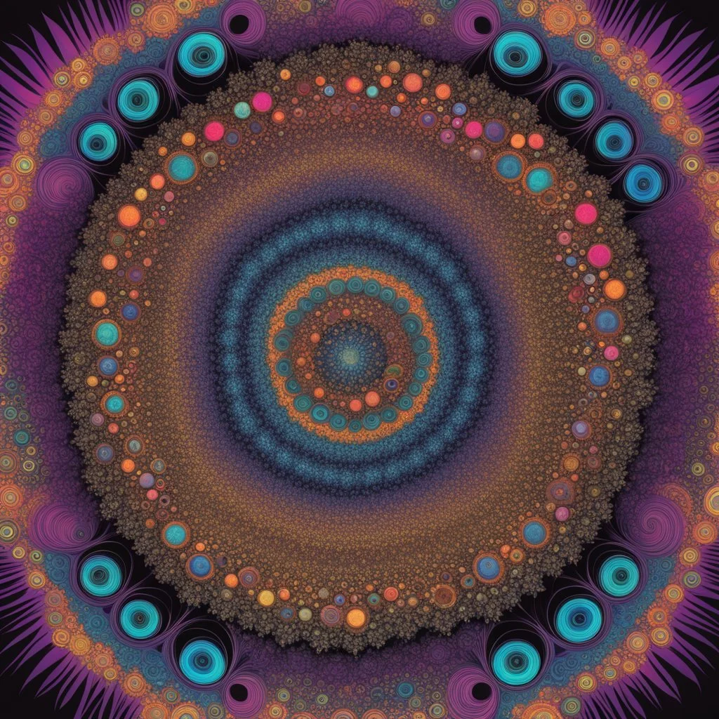 hip hop physchedelic fractal circles for an album cover