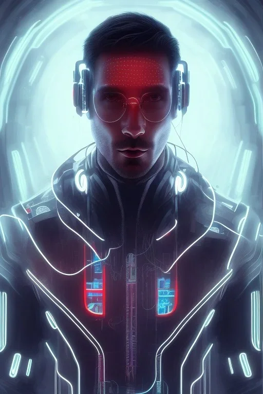 cyberpunk, head, men, portrai, tron