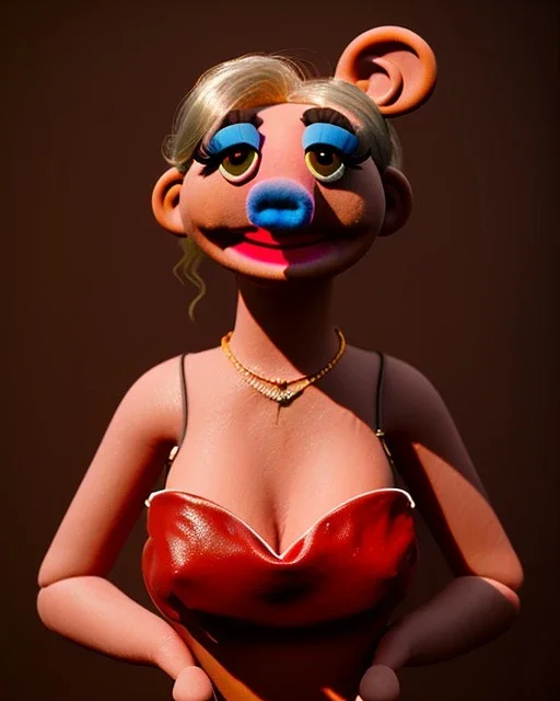 waitress woman muppet head, skin body and arms, concept art, retro style, smooth, unreal engine 5, god lights, ray tracing, RTX, lumen lighting, ultra detail, volumetric lighting, 3d.