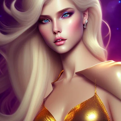 gold man, beautiful, soft, bue eyes, hight definition skin,blue eyes,sparkling makeup, very long blond hair, fairy style , highly detailed body, sun light, 4K, RAW, depth of field,high contrast,realistic