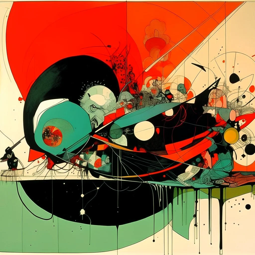 Global warming graph schema, abstract surrealism, by Graham Sutherland and Arthur Secunda, The curse of adverse suggestion, by Victor Pasmore and Tracey Adams, mind-bending illustration hiper detailed alusive and explicite