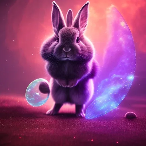 galaxies, spirals, space, nebulae, stars, smoke, iridescent, intricate detail, in the shape of a rabbit, fur wearing color diamonds, octane render, 8k, --q 2 --ar 2:3 --uplight