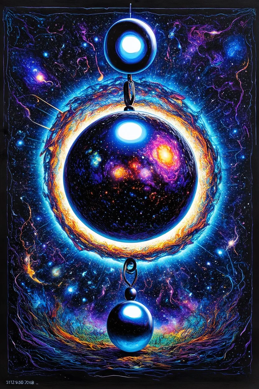 Cosmic Wrecking Ball; Neo-surrealistic Optical Art
