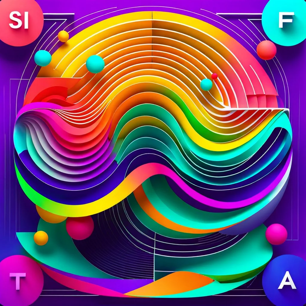 beautiful mockap graphic sifi ,colorful ,artistic, math