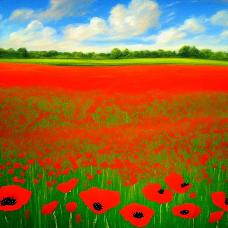 poppy field in the style of rubens