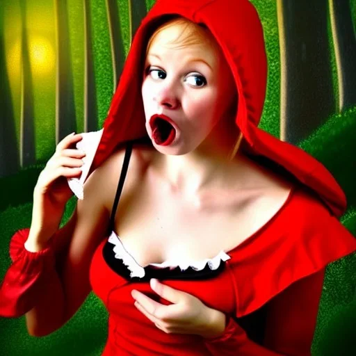 flirty red riding hood hungrily throating my gherkin