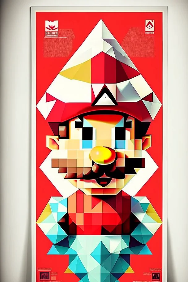 Geometric Mario poster