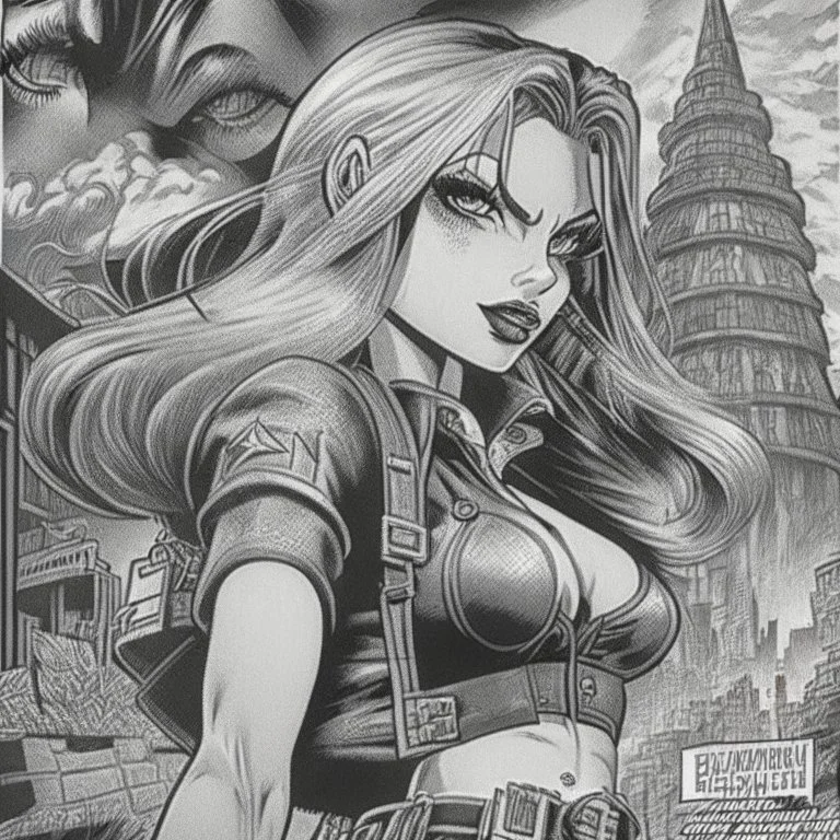 Sincity comic, zelda nintendo, ink drawing.