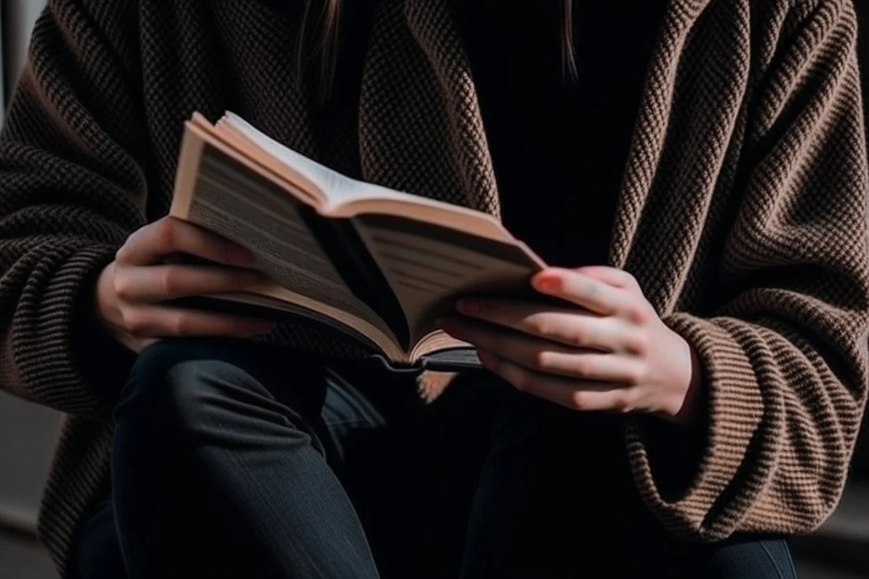 Someone reading a book.