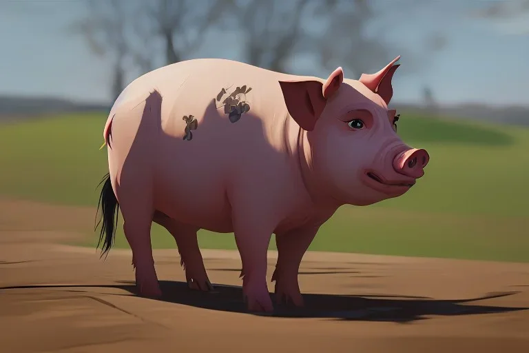 a pig in the mud, on a farm