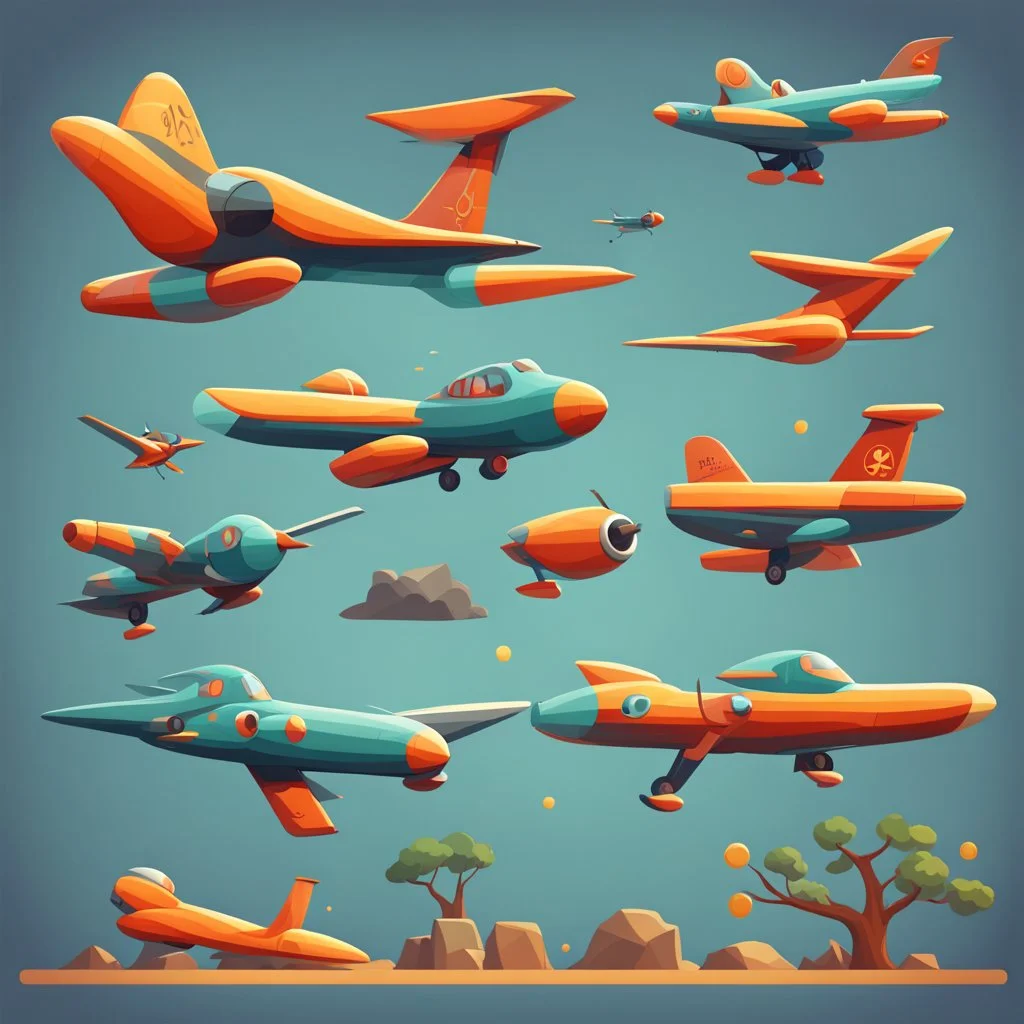 stylized planes 2d