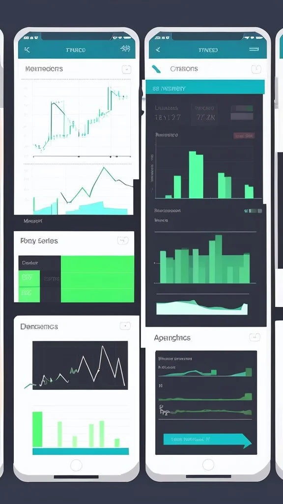 create a User Friendly mobile application Interface for a trading platform, Use element like candlestick, charts etc, behance, pintrest